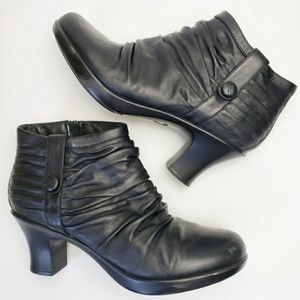 Dansko Buffy Button Slouch Ankle Boots